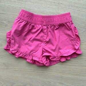 Crewcuts Pink Athletic Ruffle Hem Shorts